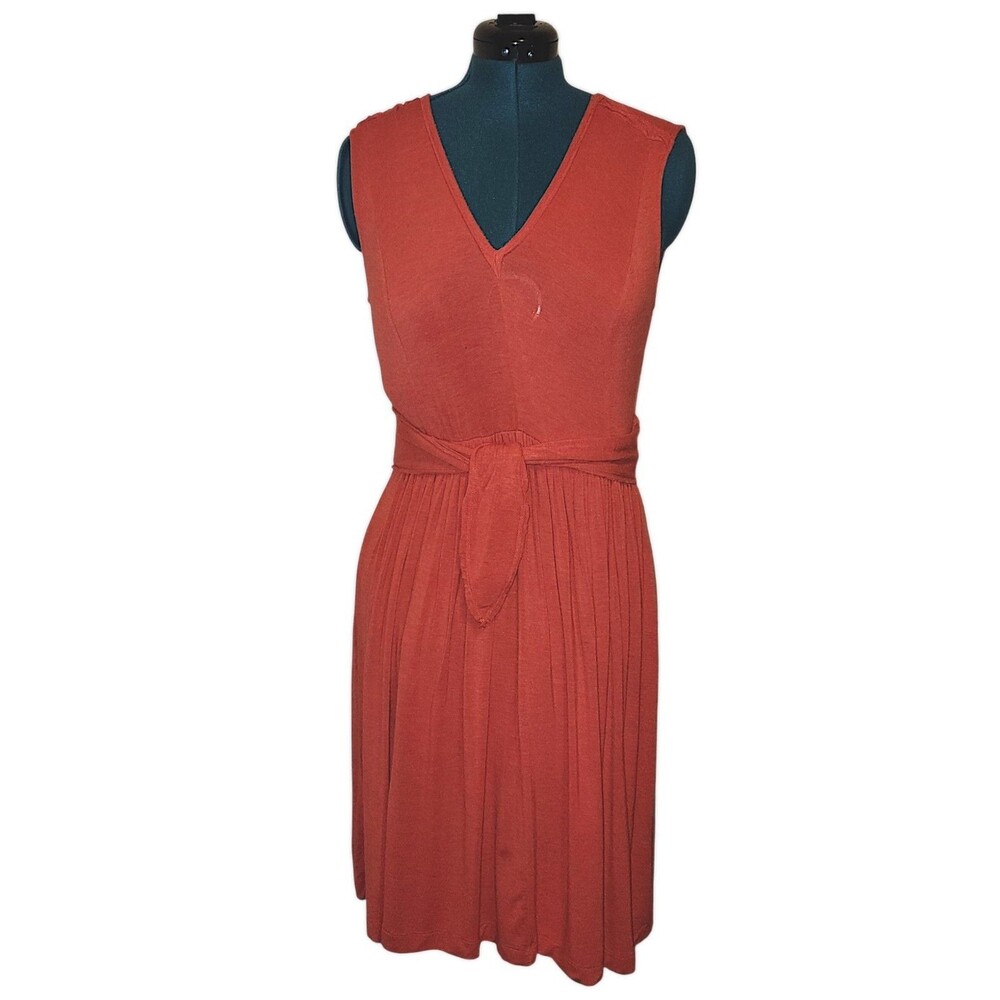 PLENTY by Tracy Reese Dress Persimmon V Neck Joanne Jersey Fit & Flare Sz L